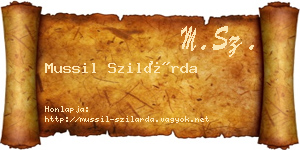 Mussil Szilárda névjegykártya